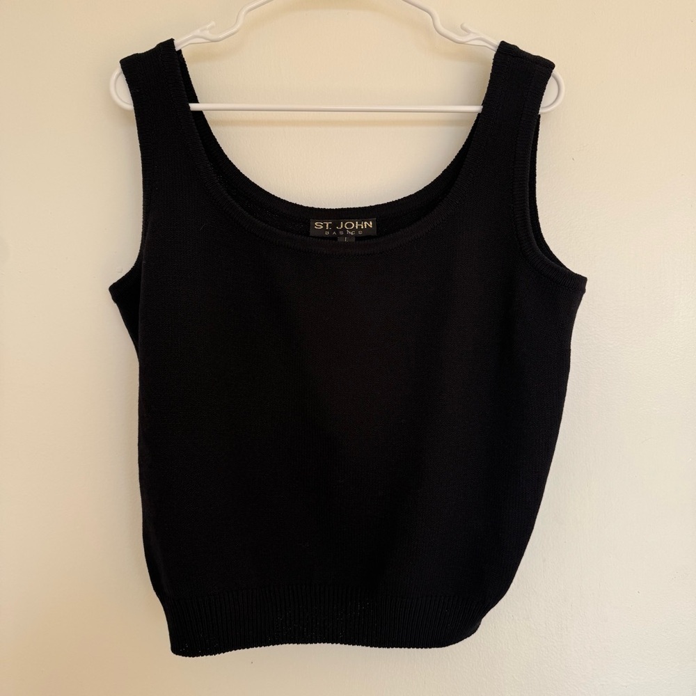 St. John Basics NWT Black Santana Knit Shell $245. L